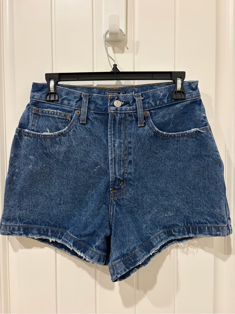 Abercrombie & Fitch Dark Blue Denim Cutoff Shorts